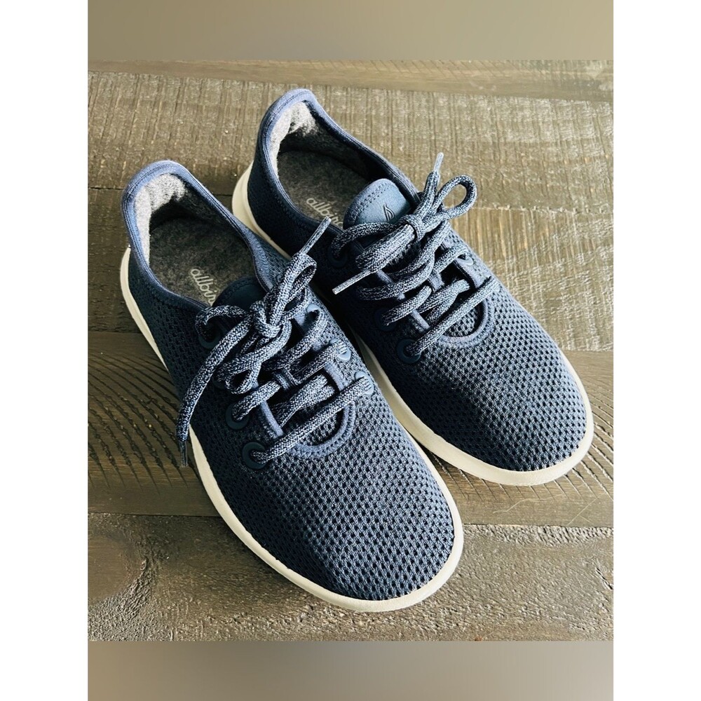 Allbirds Tree Runners Sneakers Womens 7 Navy Blue Wool Comfort Walking Shoes